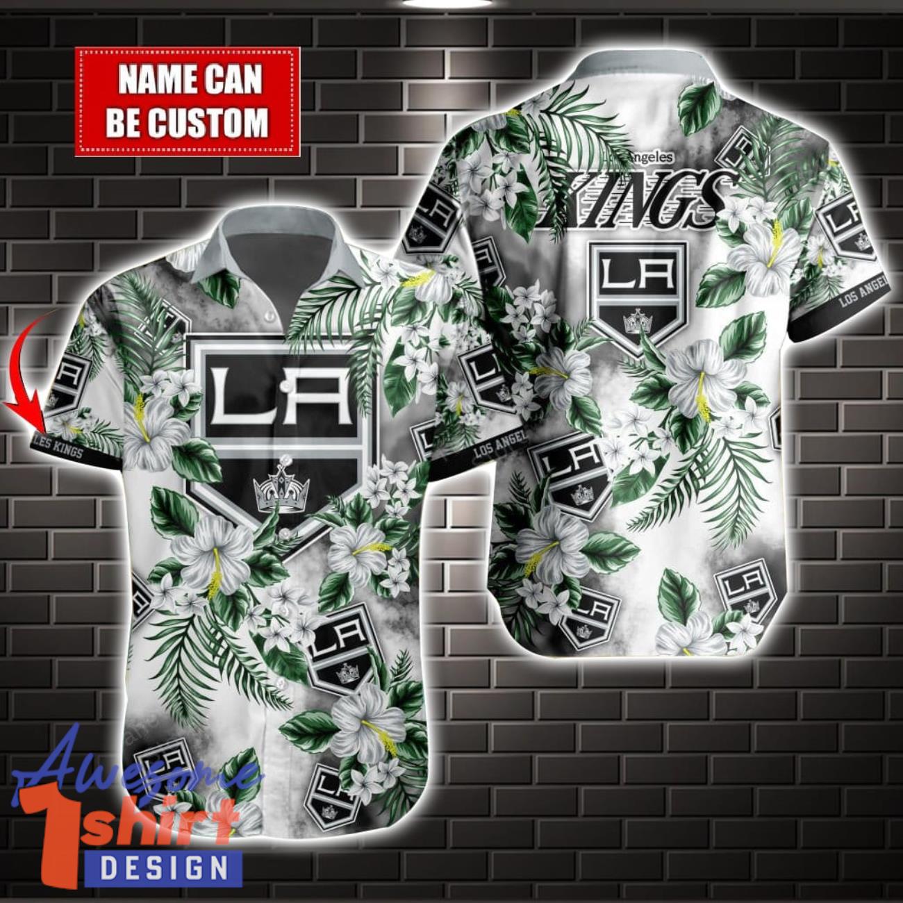 Los Angeles Kings Personalized Name Floral Hawaii Summer Hawaiian Shirt