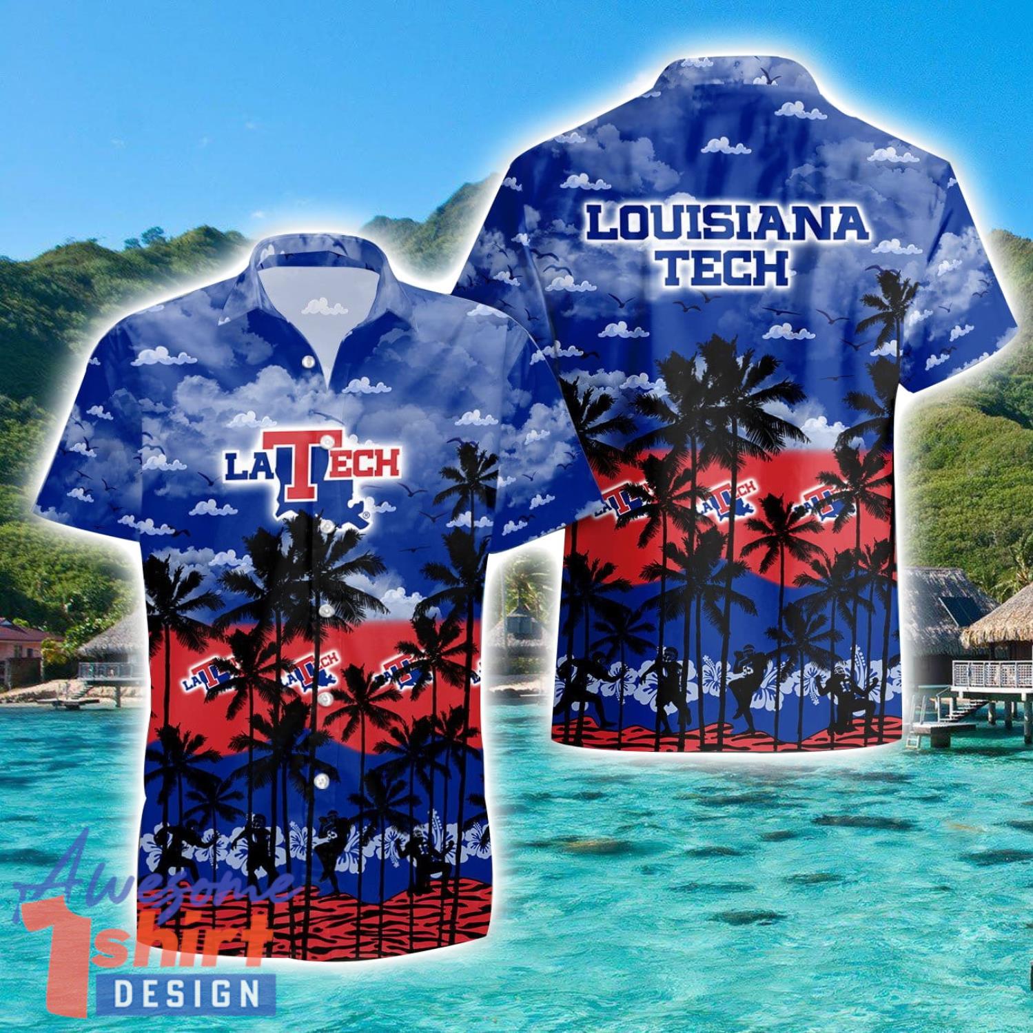 Louisiana Tech 3D Hawaiian Shirt Sports Team Logo Beach Shirt