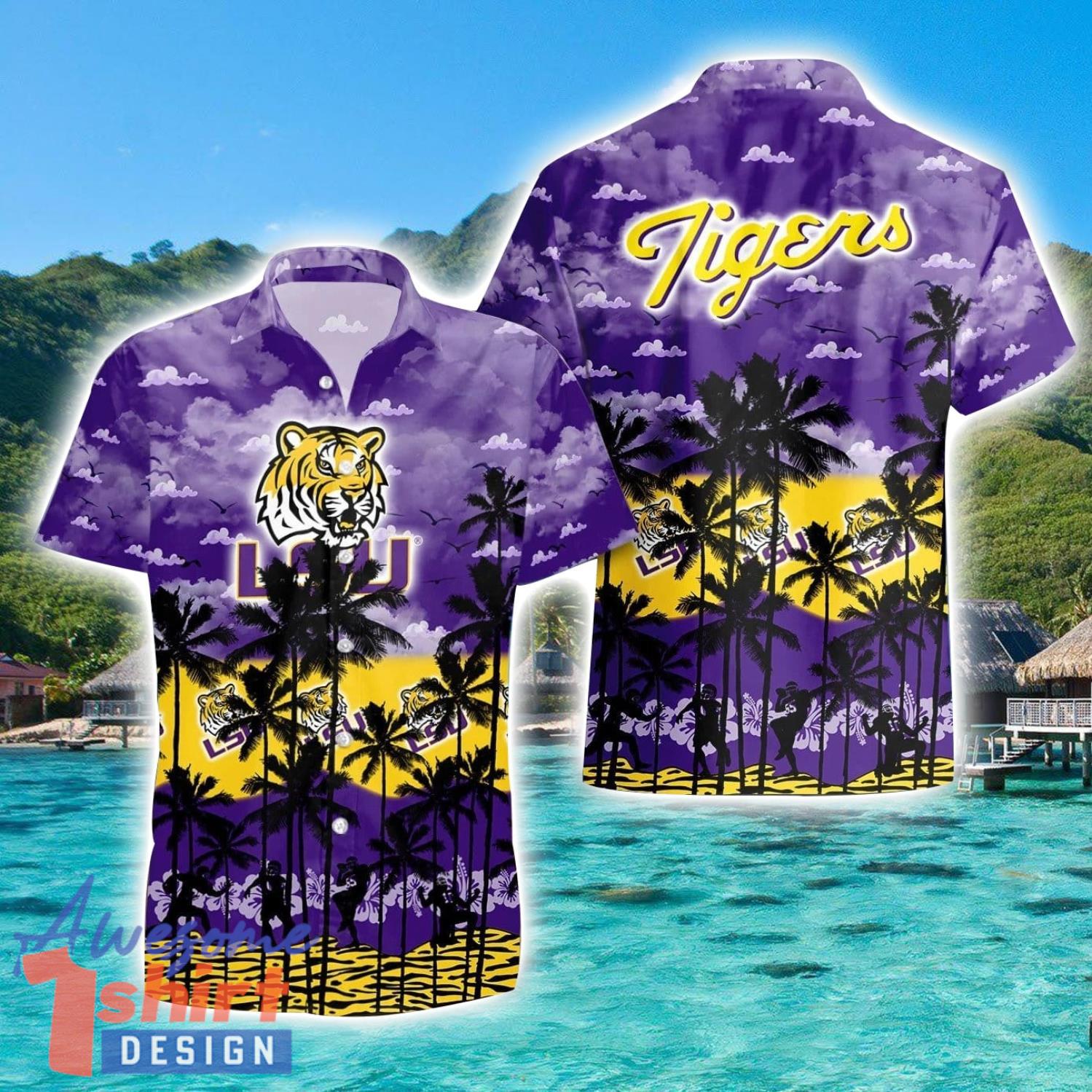 LSU TIGERS Hawaiian Shirt Sports Team Logo Beach Shirt