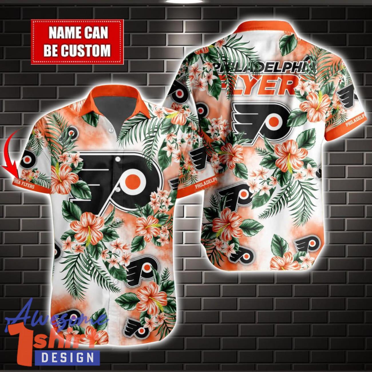 Philadelphia Flyers Personalized Name Floral Hawaii Summer Hawaiian Shirt