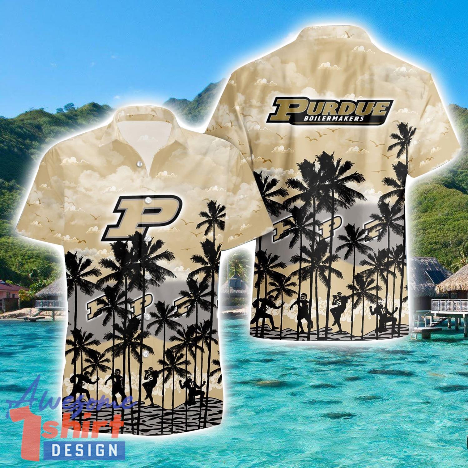 Purdue Boilermakers Hawaiian Shirt Sports Team Logo Beach Shirt