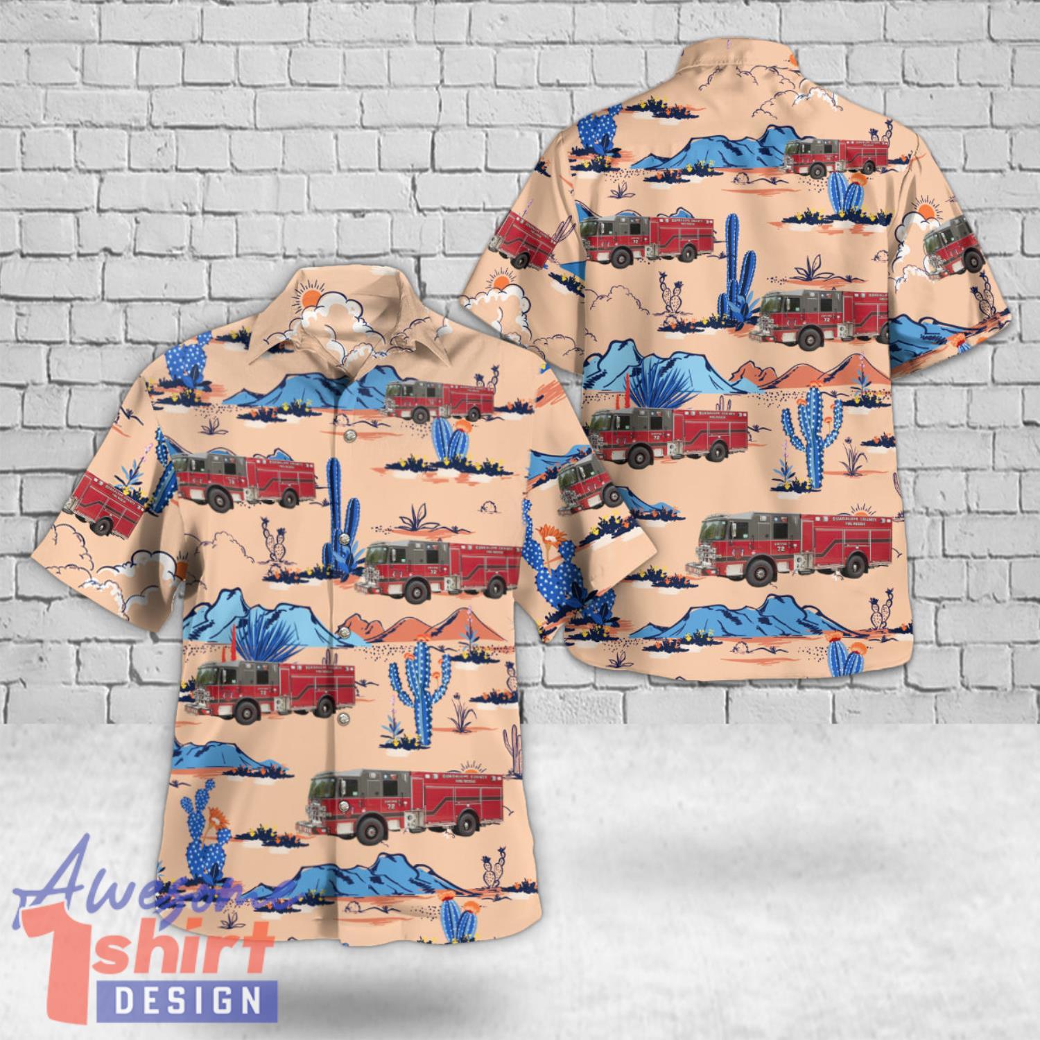 Seguin, Texas, Guadalupe County Fire Rescue 3d Hawaiian Shirt