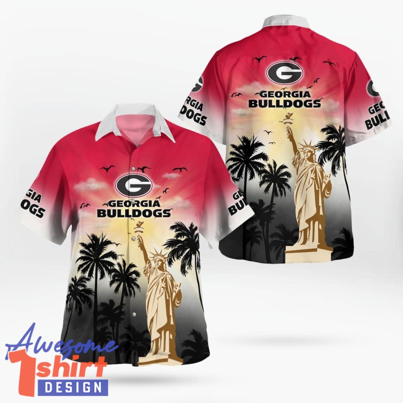 Georgia Bulldogs Statue Of Liberty Pround Hawaiian Shirt For Summer