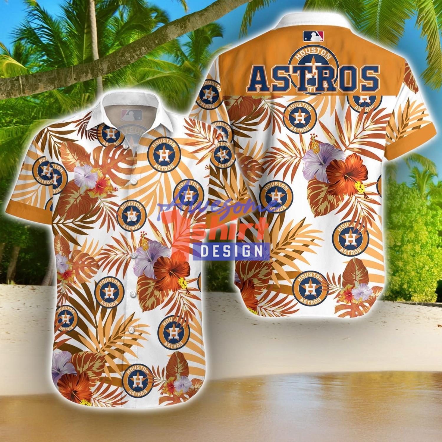 Houston Astros 3D Hawaiian Shirt Summer Gifts Tropical Flower Short Sleeve Shirt