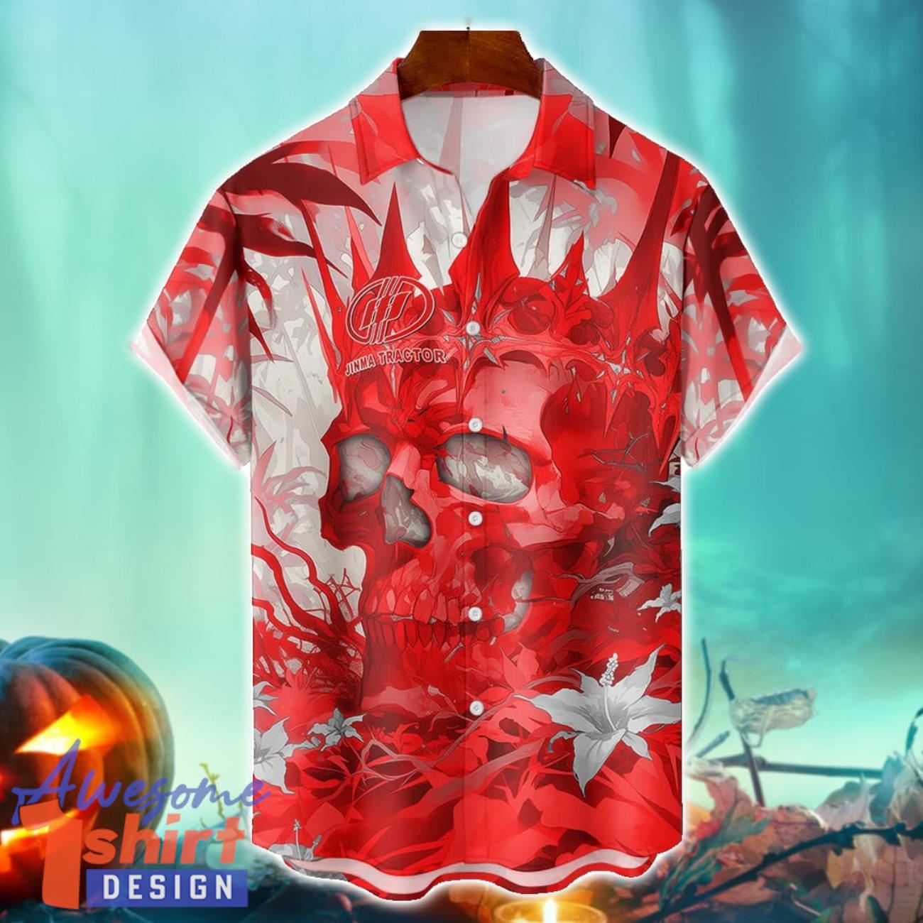 Jinma Royal Skull Halloween Hawaiian Shirt For Fans