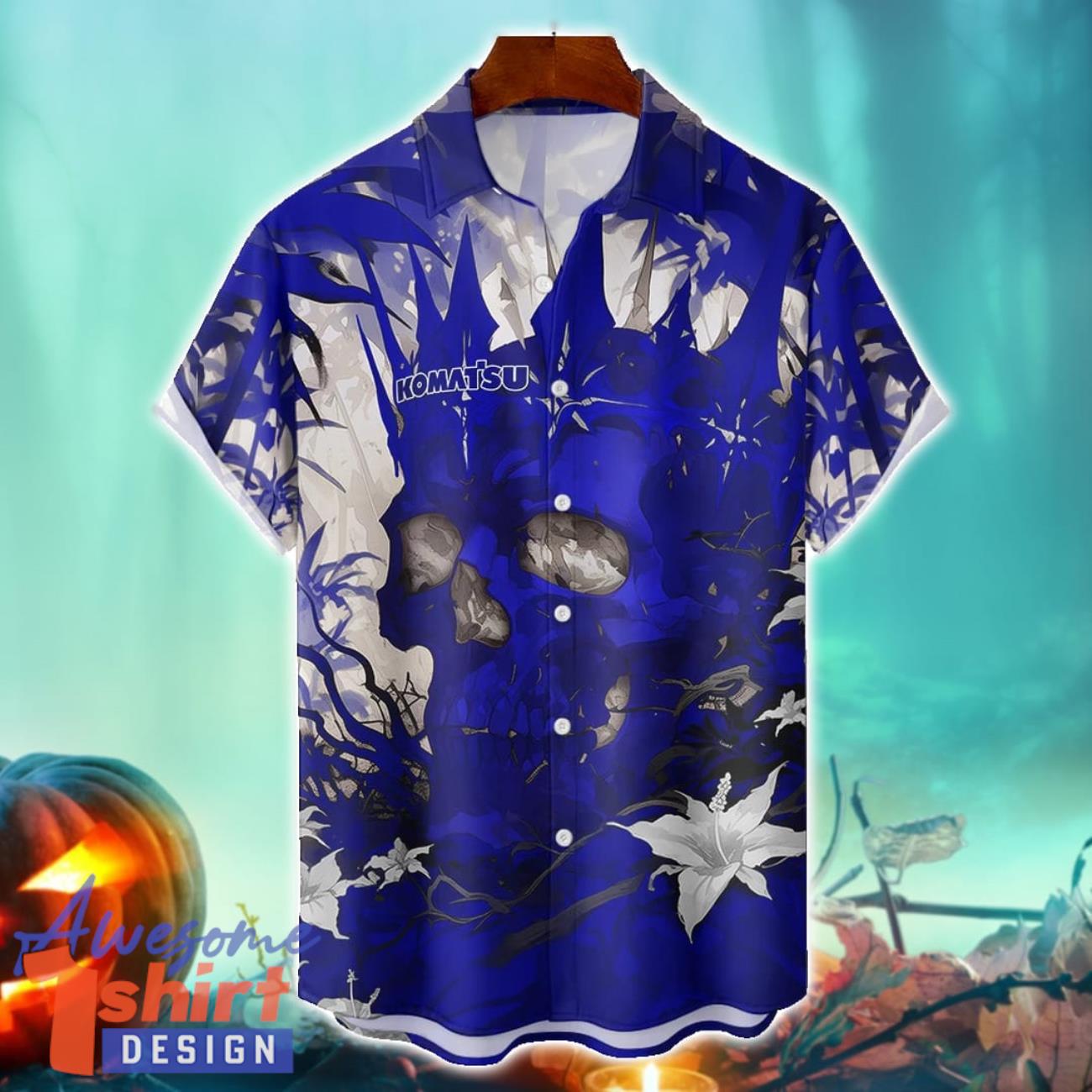 Komatsu Royal Skull Halloween Hawaiian Shirt For Fans