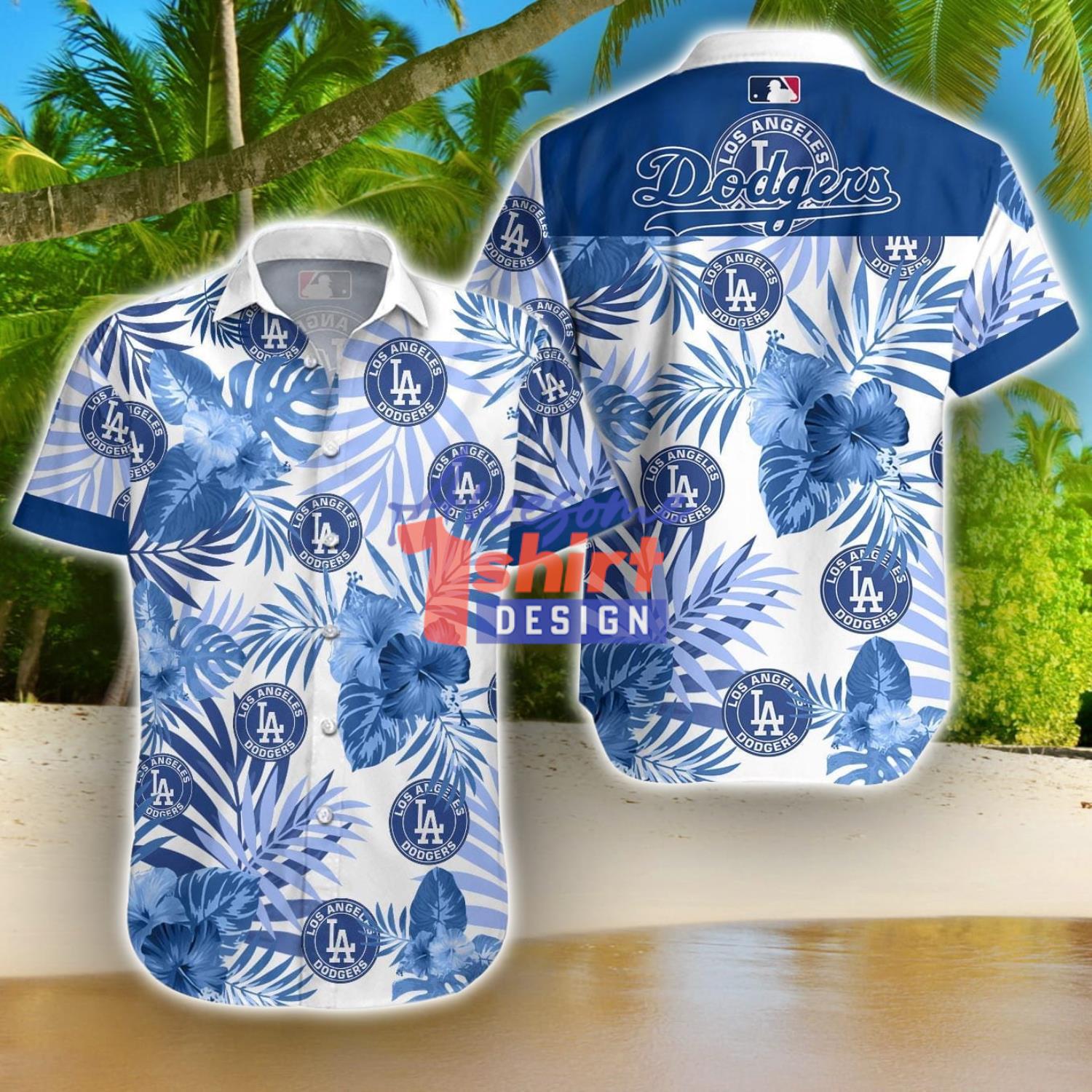 Los Angeles Dodgers 3D Hawaiian Shirt Summer Gifts Tropical Flower Short Sleeve Shirt