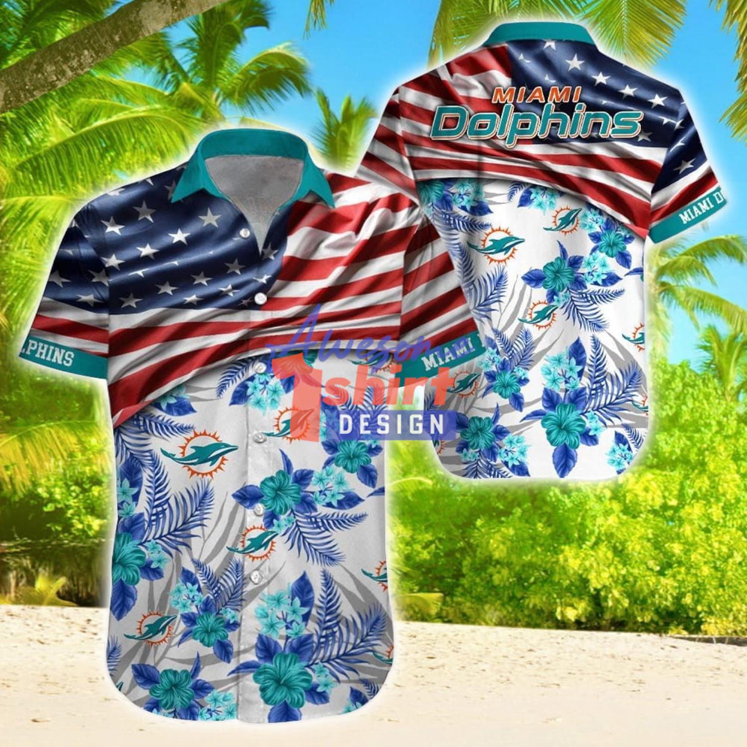 Miami Dolphins Tropical Flower Hawaiian Shirt Summer Sport Fans Gifts