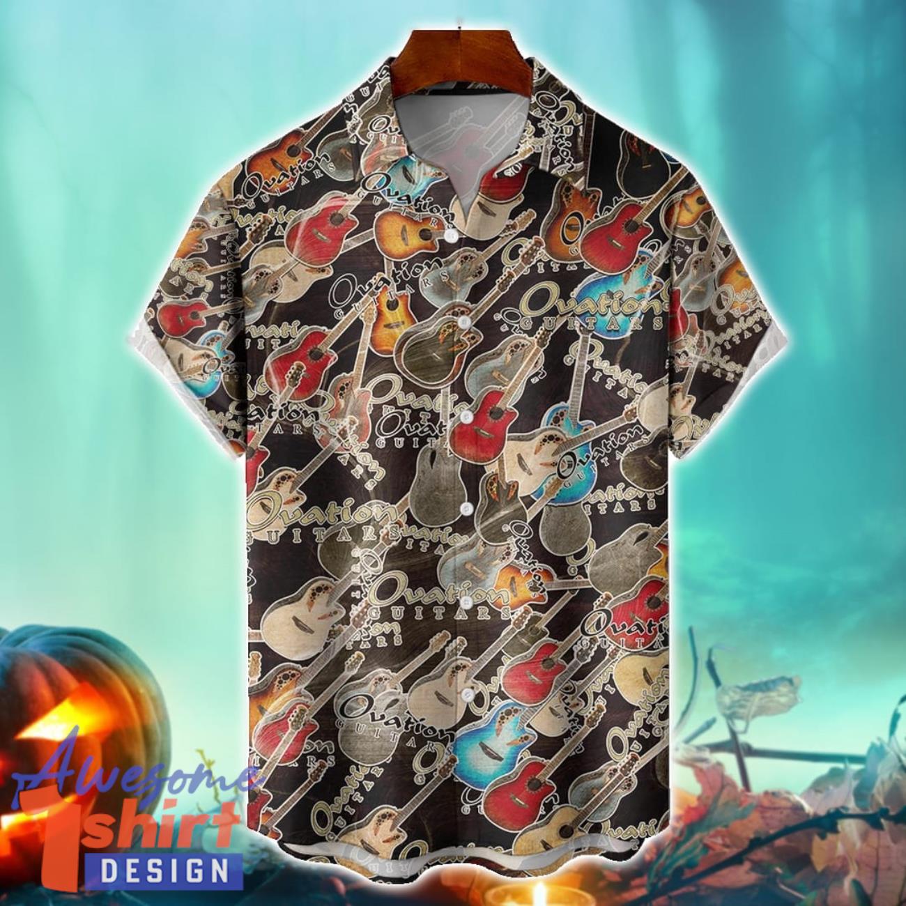 Ovation Back To Time Guitars Logo Halloween Hawaiian Shirt For Fans