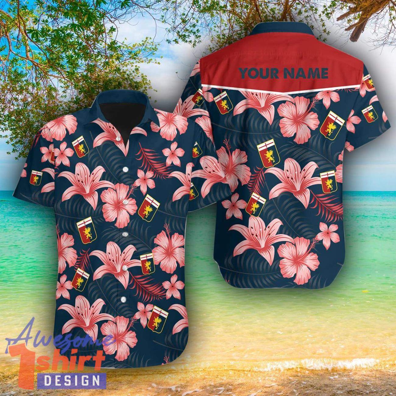 Genoa 3D Hawaii Shirt For Men And Women Custom Name