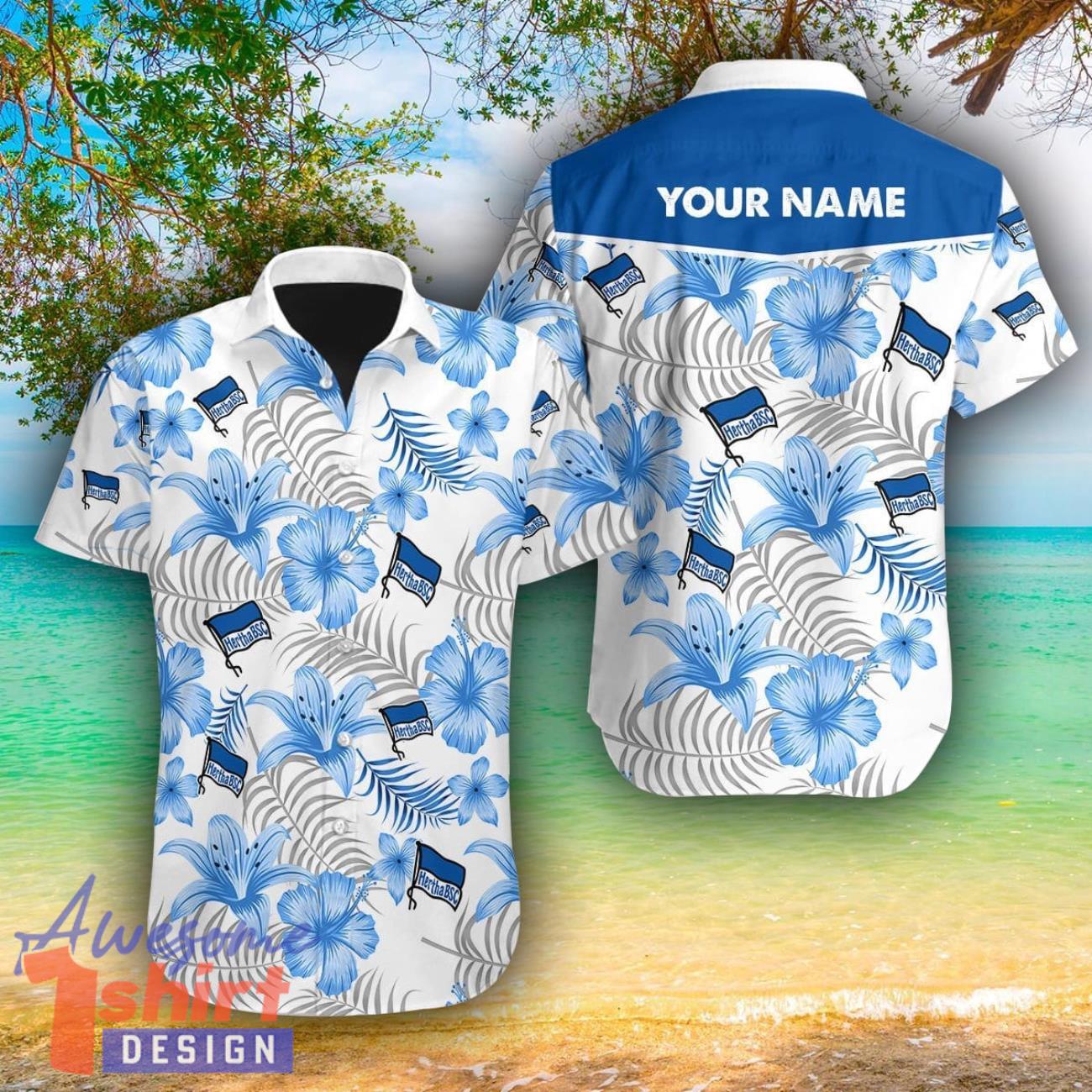 Hertha BSC 3D Hawaii Shirt For Men And Women Custom Name