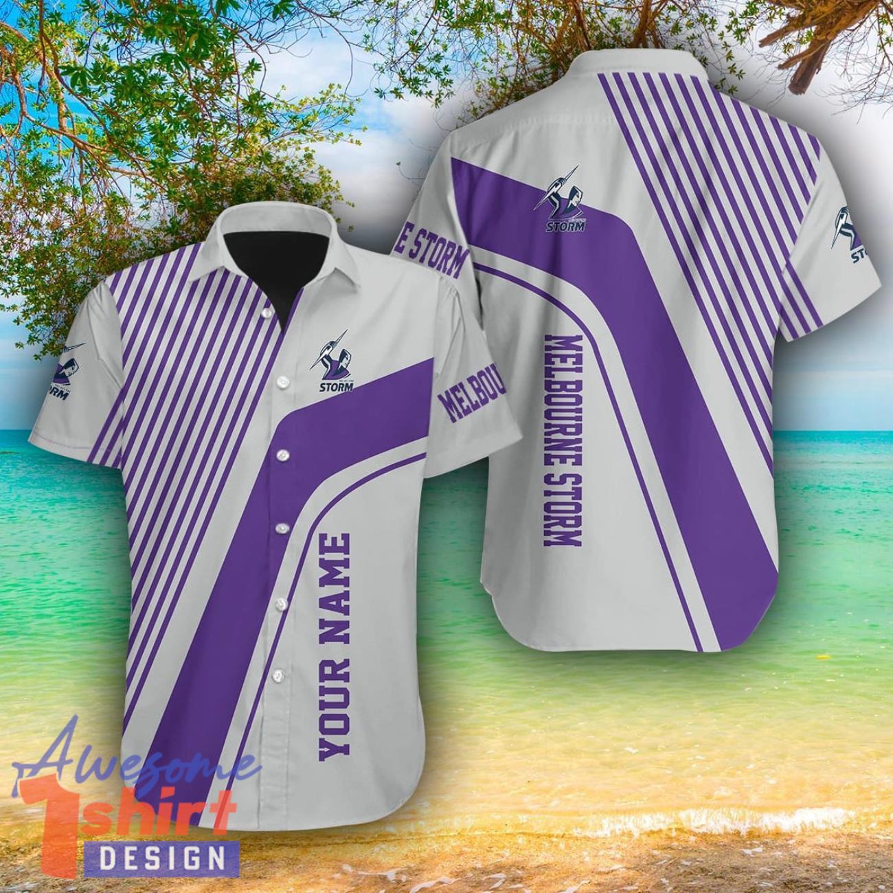 Melbourne Storm AOP Hawaiian Shirt For Men And Women Summer Gift Custom Name