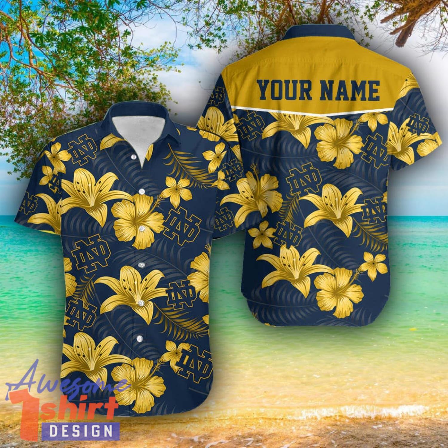 Notre Dame Fighting Irish 3D Hawaii Shirt For Men And Women Custom Name