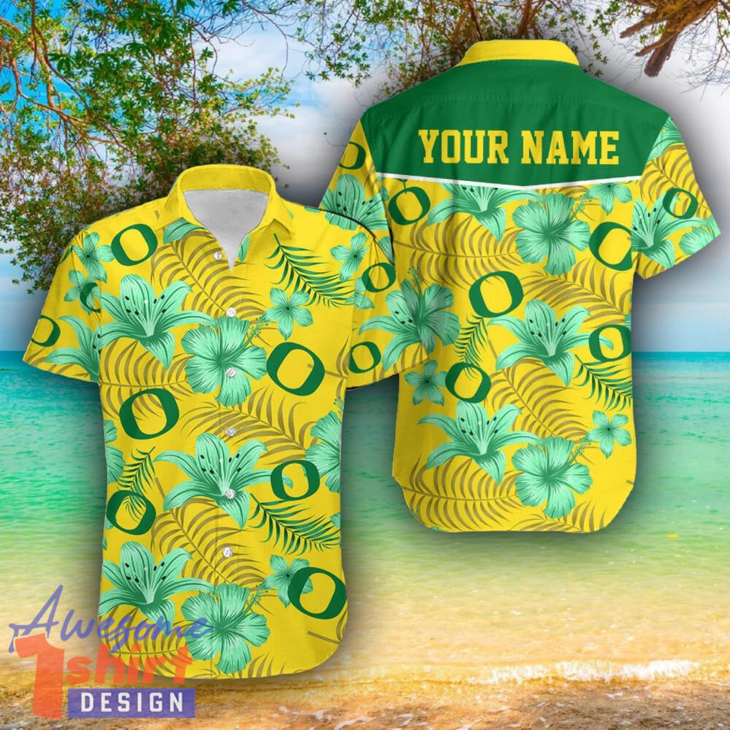 Oregon Ducks 3D Hawaii Shirt For Men And Women Custom Name