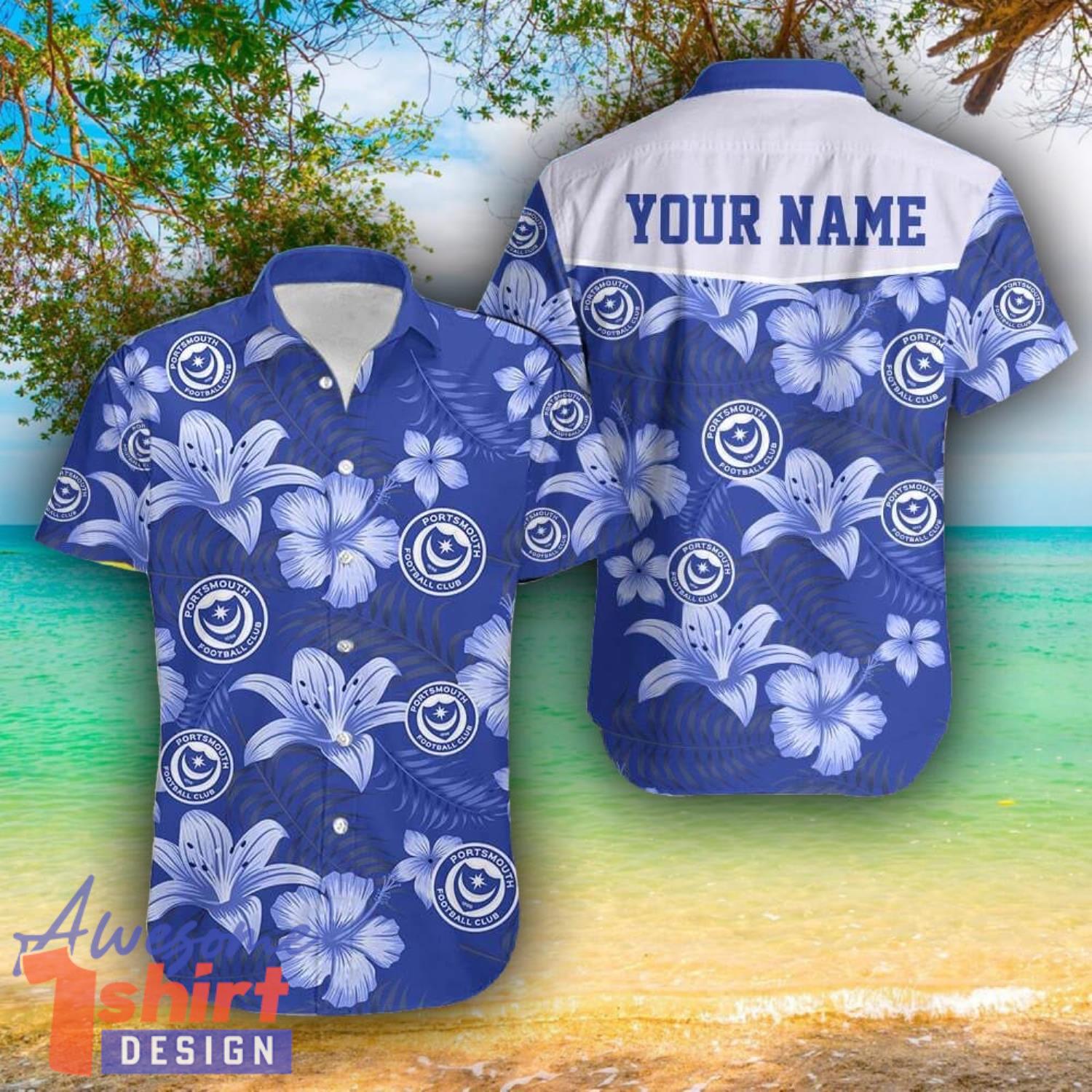 Portsmouth FC 3D Hawaii Shirt For Men And Women Custom Name