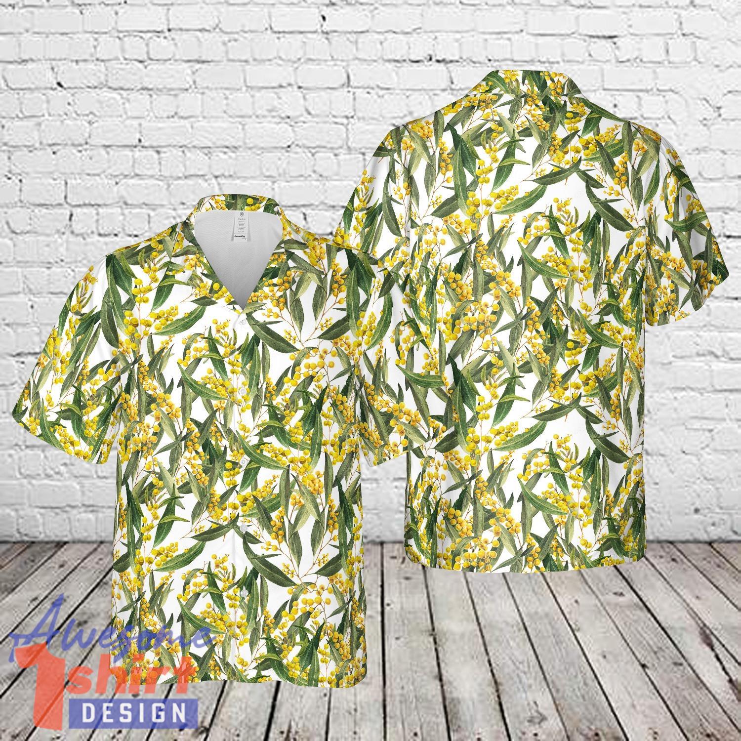 Golden Wattle (Acacia pycnantha) Australia’s National Flower Beach Gift Hawaiian Shirt