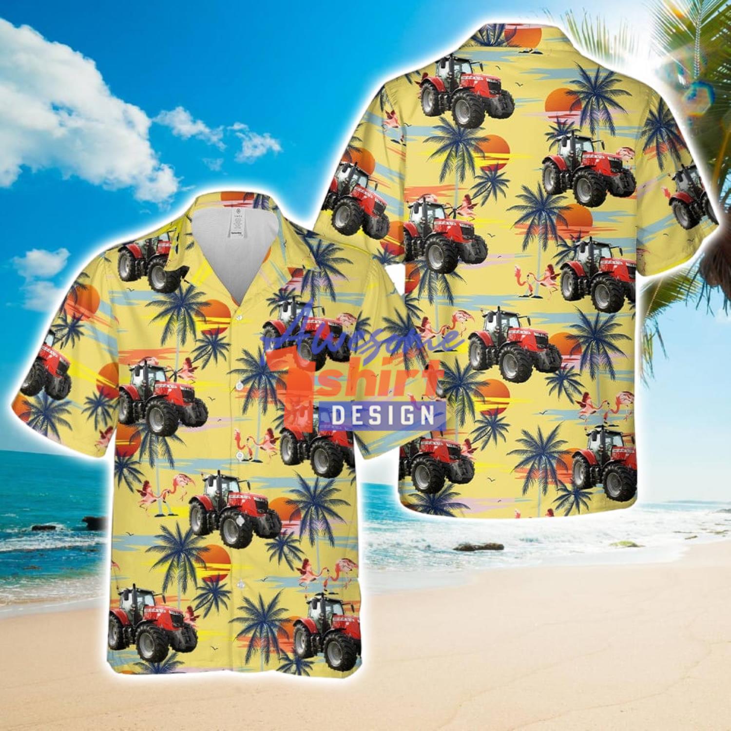 Grass & Muck 2018 Massey Ferguson S 7720 Dyna 6 Tractor Hawaiian Shirt Summer Holiday Gift