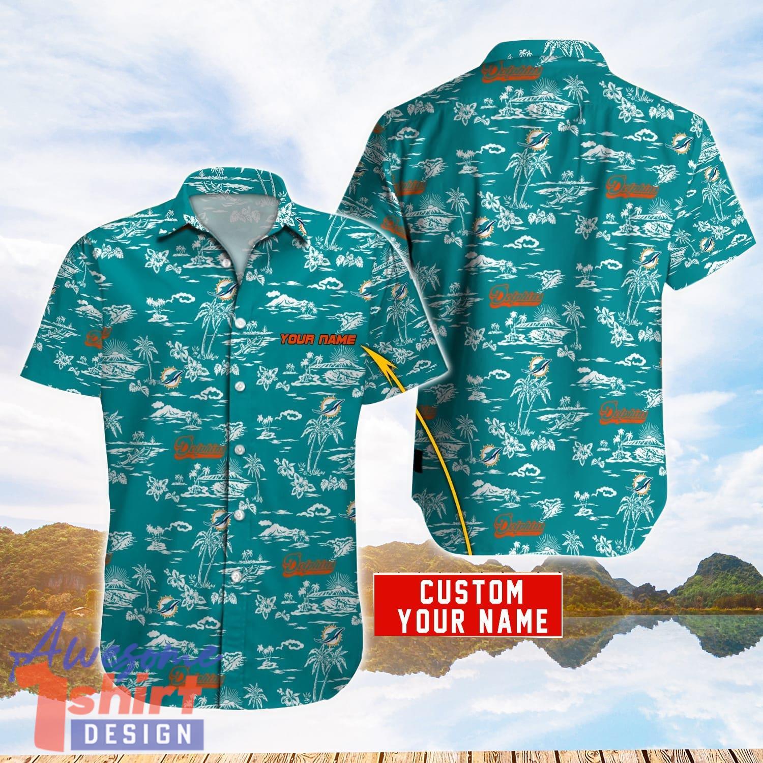 Miami Dolphins NFL Hawaiian Shirt Personalized Name For Sport Fans