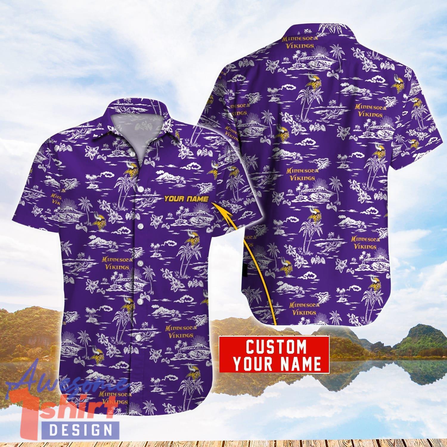 Minnesota Vikings NFL Hawaiian Shirt Personalized Name For Sport Fans