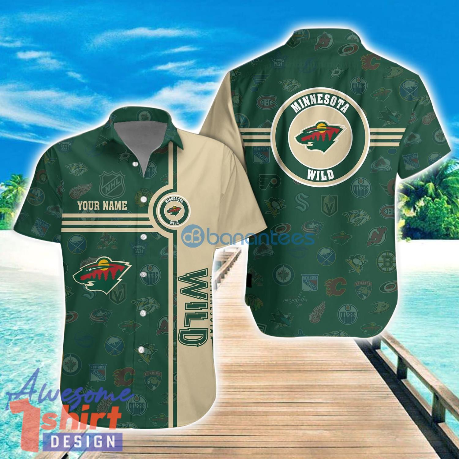 Minnesota Wild Custom Name All Over printed 3D Hawaiian Shirt Special For Fans Summer Gift