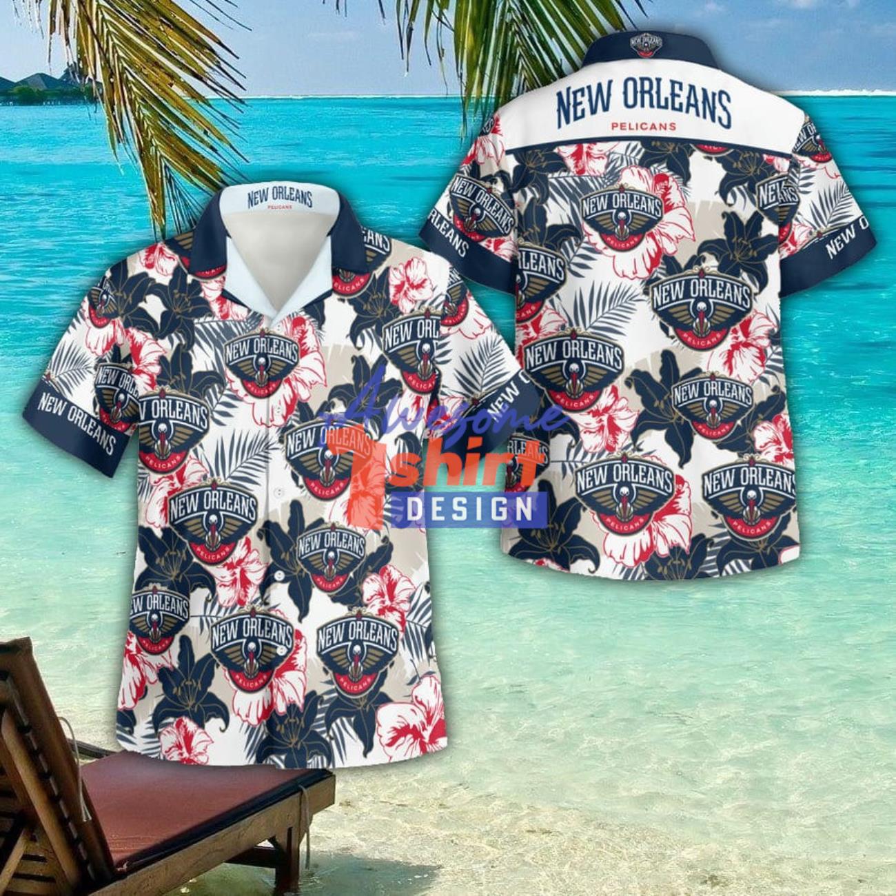 New Orleans Pelicans Summer 3D Button Hawaiian Shirt Men And Women Aloha Summer Beach Gift