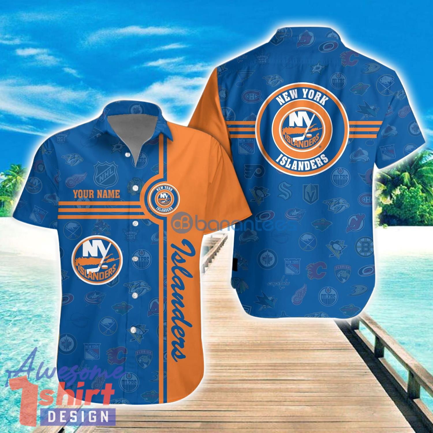 New York Islanders Custom Name All Over printed 3D Hawaiian Shirt Special For Fans Summer Gift