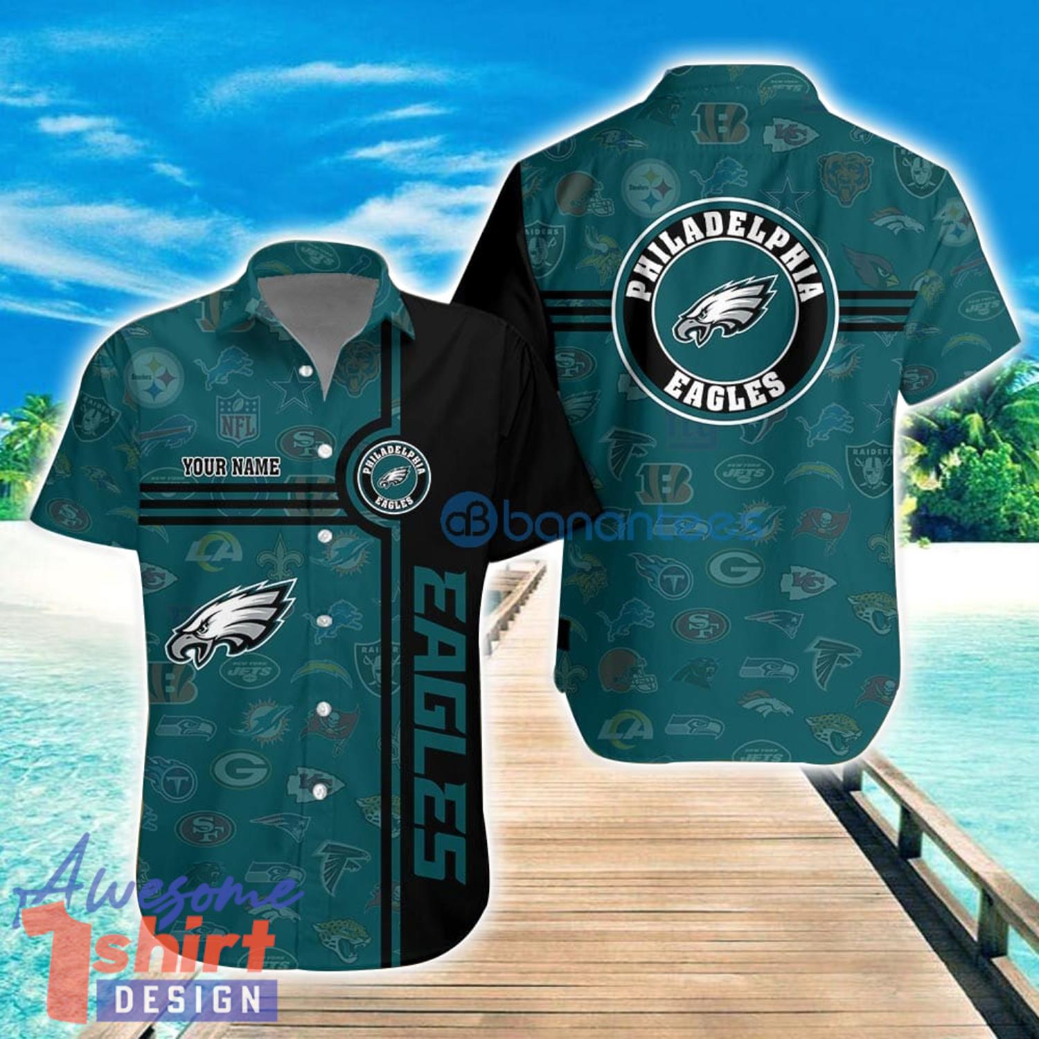 Philadelphia Eagles Custom Name All Over printed 3D Hawaiian Shirt Special For Fans Summer Gift