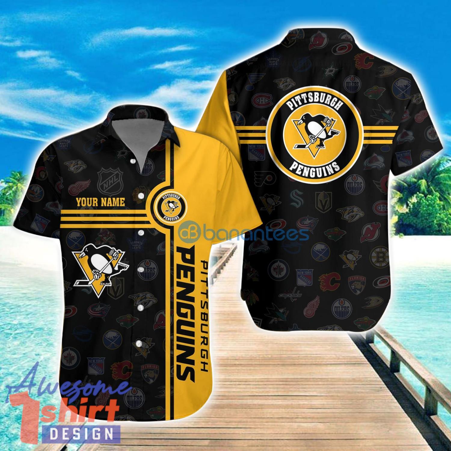 Pittsburgh Penguins Custom Name All Over printed 3D Hawaiian Shirt Special For Fans Summer Gift