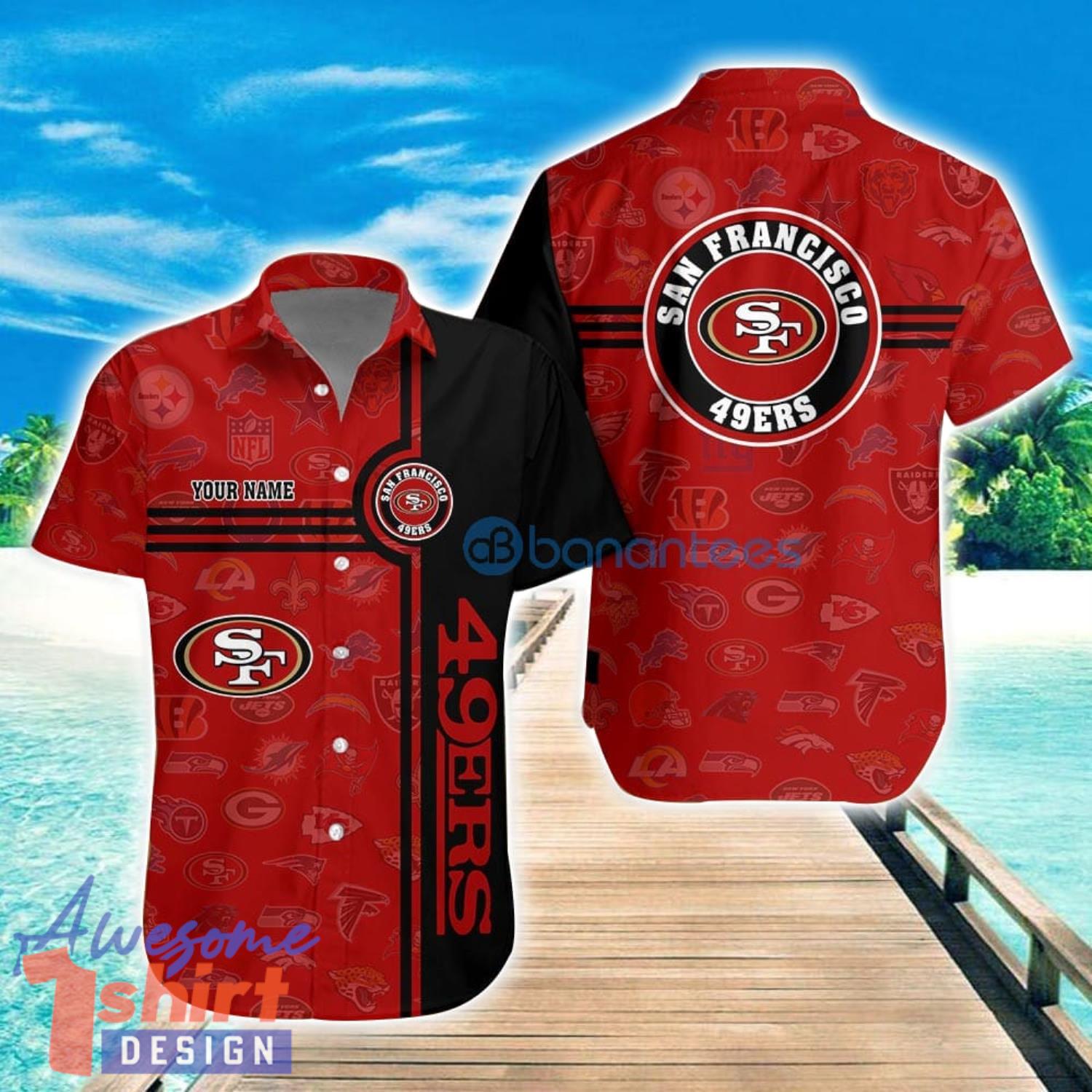 San Francisco 49ers Custom Name All Over printed 3D Hawaiian Shirt Special For Fans Summer Gift