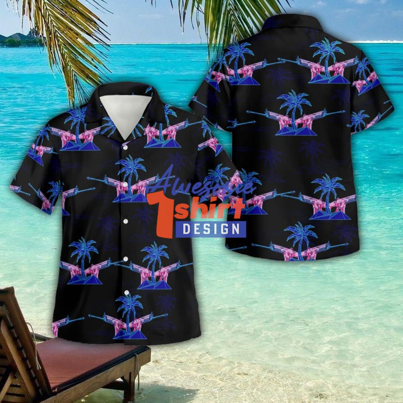 Second Amendment Miami Vice Themed 3D Button Hawaiian Shirt Men And Women Aloha Summer Beach Gift