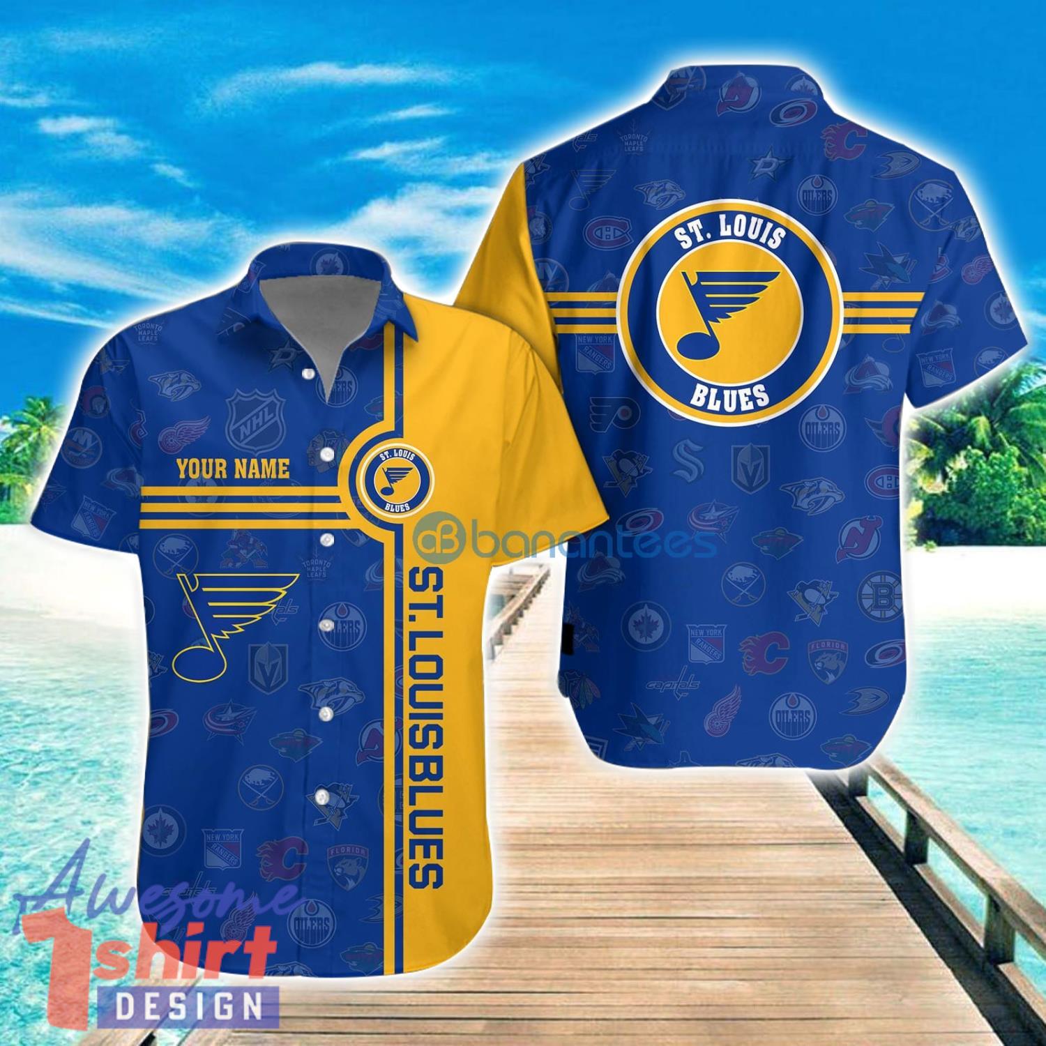 St. Louis Blues Custom Name All Over printed 3D Hawaiian Shirt Special For Fans Summer Gift