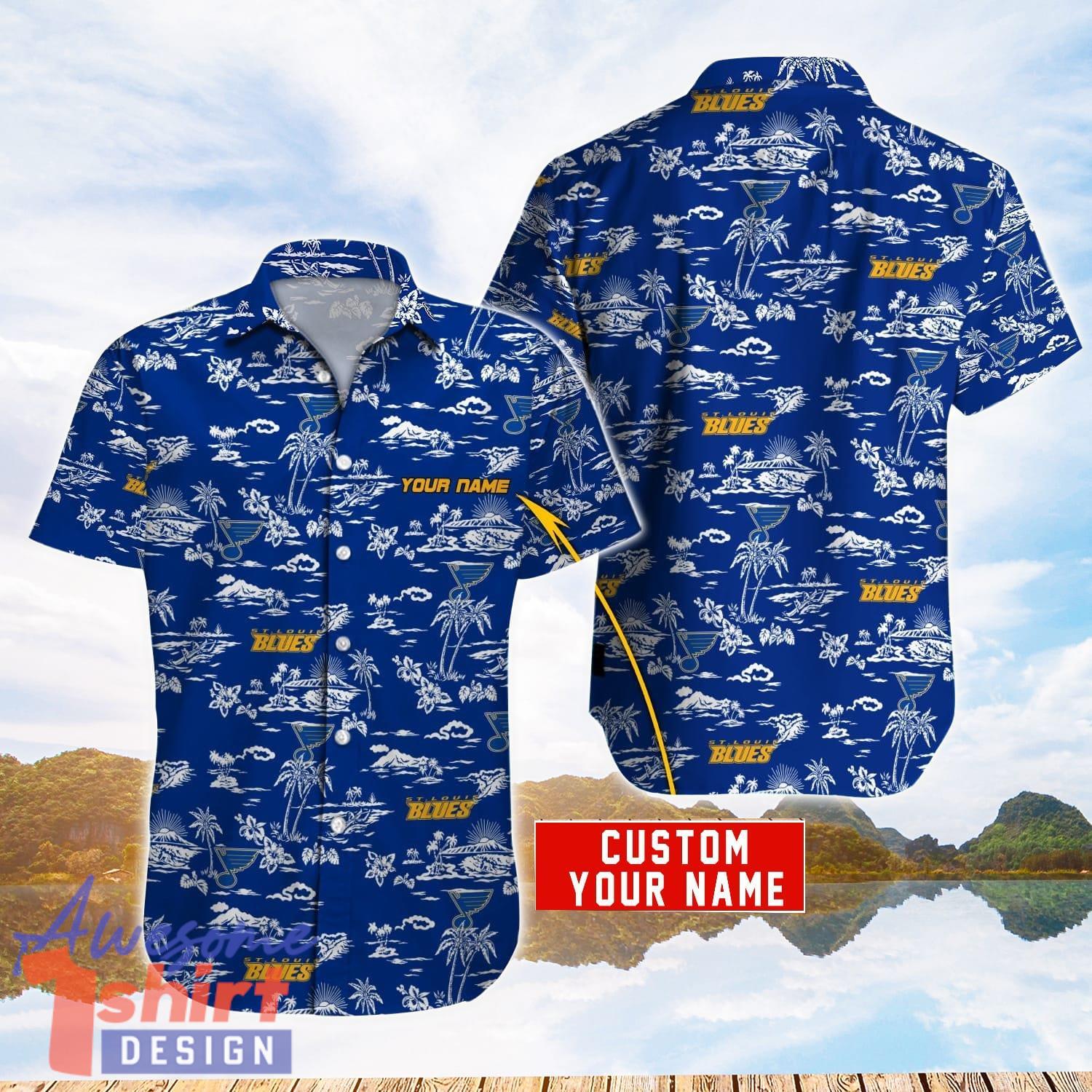 St. Louis Blues NHL Hawaiian Shirt Personalized Name For Sport Fans