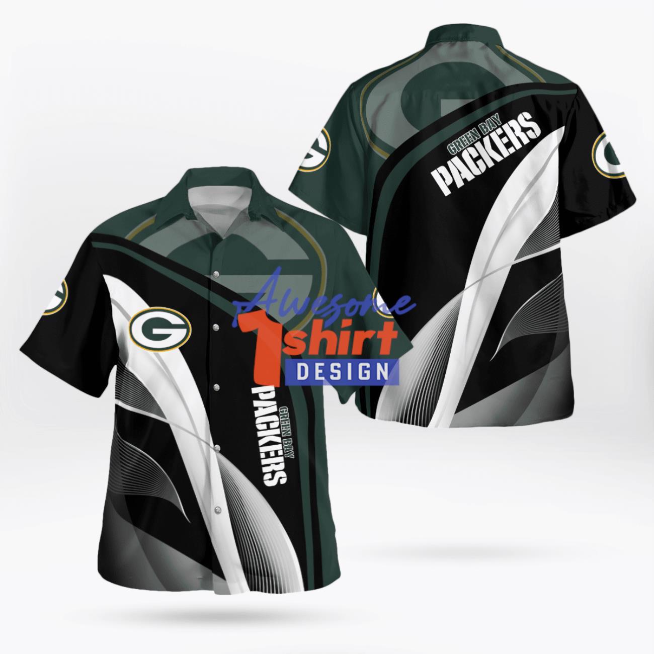 Green Bay Packers Primary Logo 3D Print Hawaiian Shirt All Print