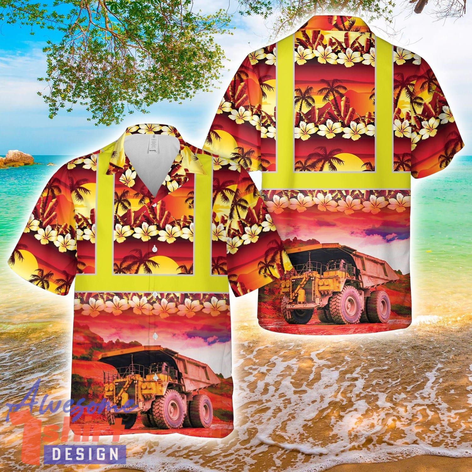 Mining Dump Truck Tropical Hawaiian Shirt